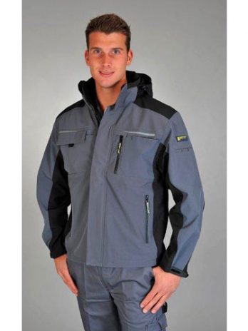 WINTERJACKET  Soft Shell grey/black